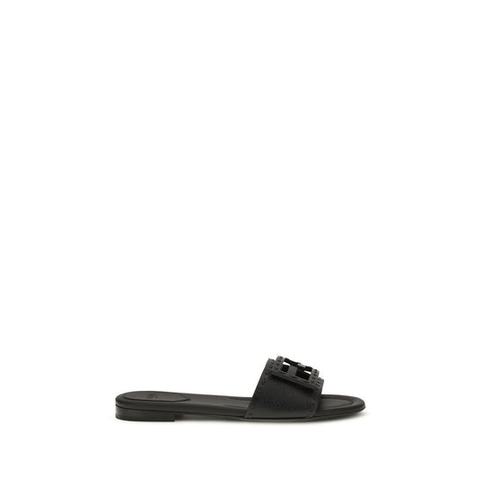Fendi Schwarze Bos Taurus Kalbsleder-Sandalen