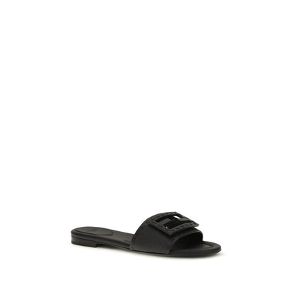 Fendi Schwarze Bos Taurus Kalbsleder-Sandalen