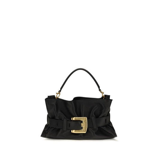Balmain Schwarze Bos Taurus Kalbsleder Schultertasche