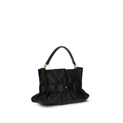 Balmain Schwarze Bos Taurus Kalbsleder Schultertasche