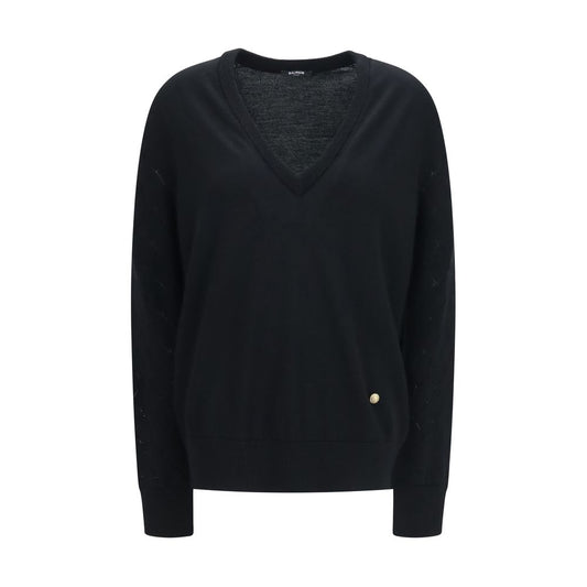 Balmain Pullover aus Wolle Oves Aries in Schwarz