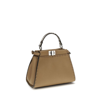 Fendi Beige Kalbsleder Bos Taurus Schultertasche