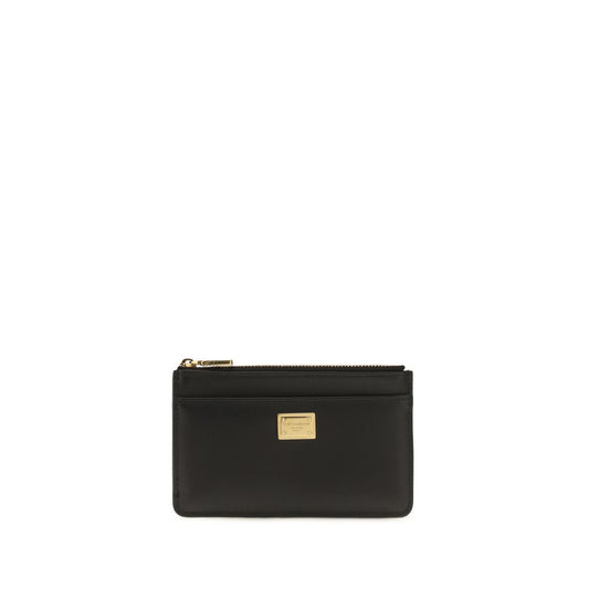 Dolce & Gabbana Schwarzes Kalbsleder Bos Taurus Portemonnaie