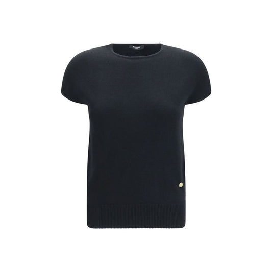 Balmain Ärmelloser Pullover aus schwarzer Wolle Oves Aries
