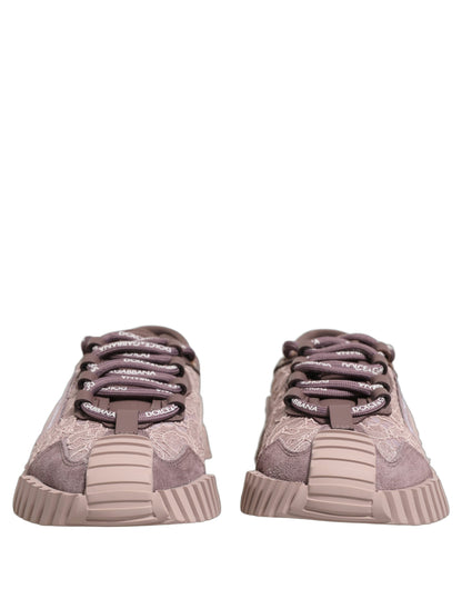 Dolce & Gabbana NS1 Rosa Lace Low-Top Sneaker