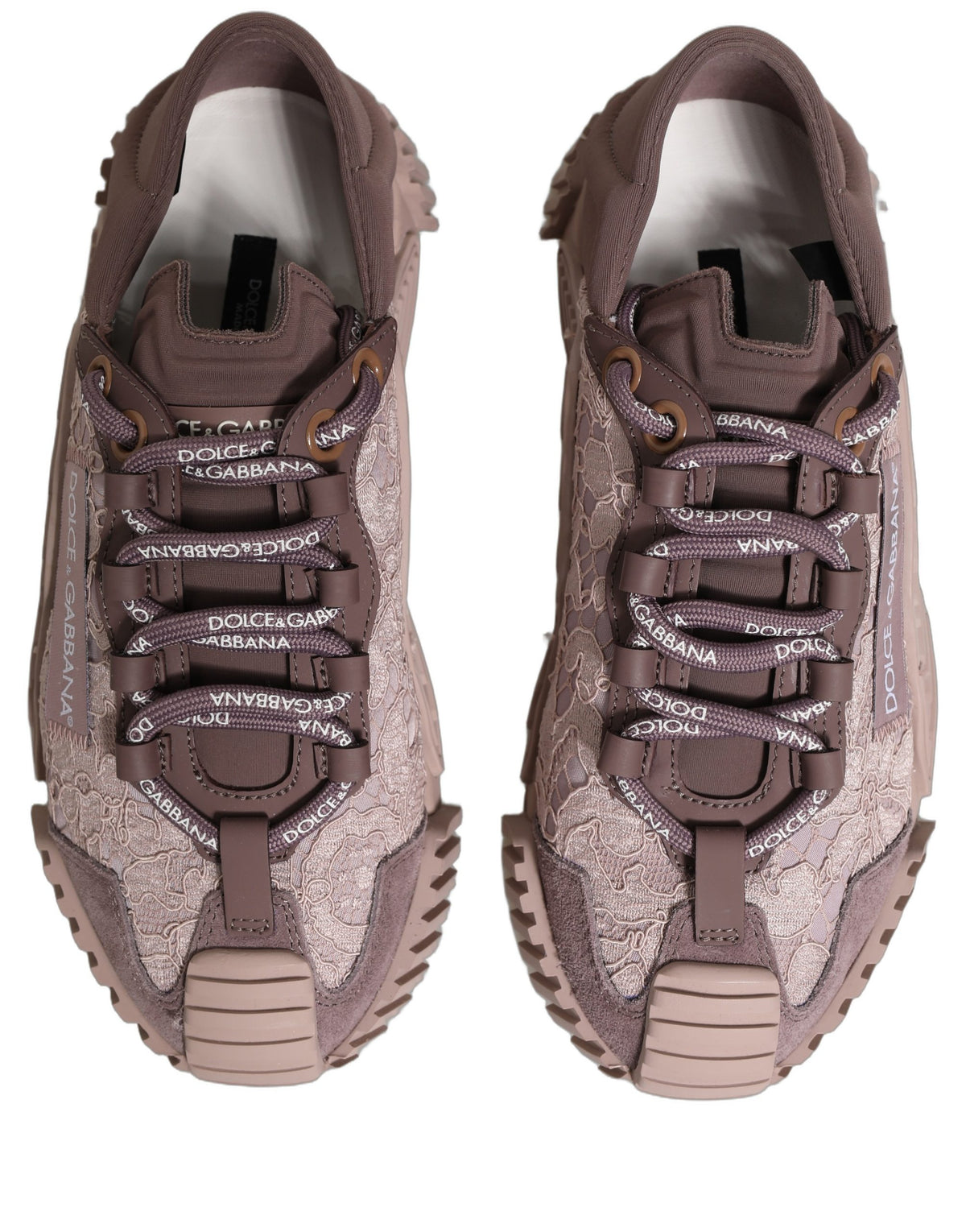 Dolce & Gabbana NS1 Rosa Lace Low-Top Sneaker