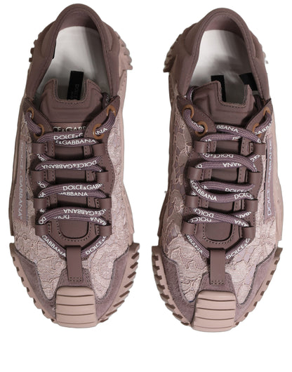 Dolce & Gabbana NS1 Rosa Lace Low-Top Sneaker