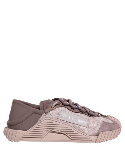Dolce & Gabbana NS1 Rosa Lace Low-Top Sneaker
