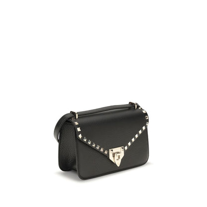 Valentino Garavani Schwarze Bos Taurus Kalbsleder Schultertasche