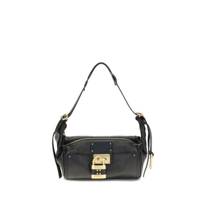 Chloé Schwarze Bos Taurus Kalbsleder Schultertasche