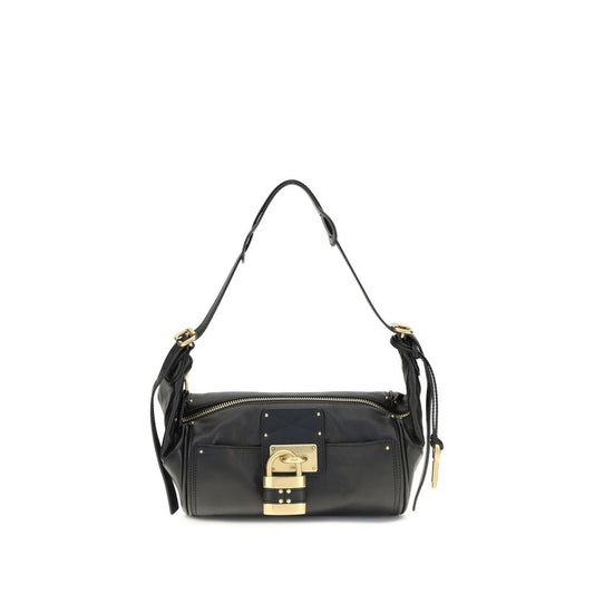 Chloé Schwarze Bos Taurus Kalbsleder Schultertasche