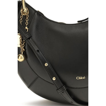 Chloé Schwarze Bos Taurus Kalbsleder Schultertasche
