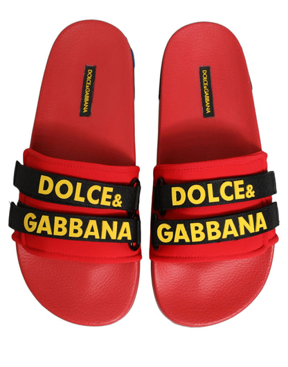 Dolce & Gabbana Red Polyester Loafers