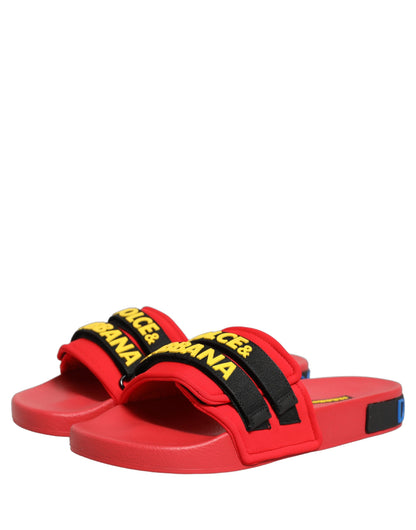Dolce & Gabbana Red Polyester Loafers
