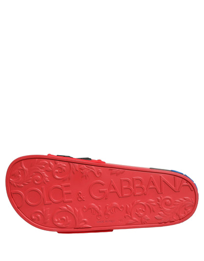 Dolce & Gabbana Red Polyester Loafers