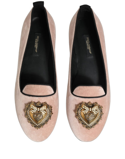 Dolce & Gabbana Pinke Devotion Samt-Loafer