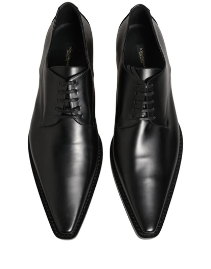 Dolce & Gabbana Schwarze Leder Schnür-Derby-Schuhe
