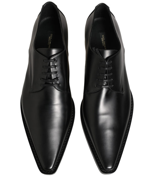 Dolce & Gabbana Schwarze Leder Schnür-Derby-Schuhe