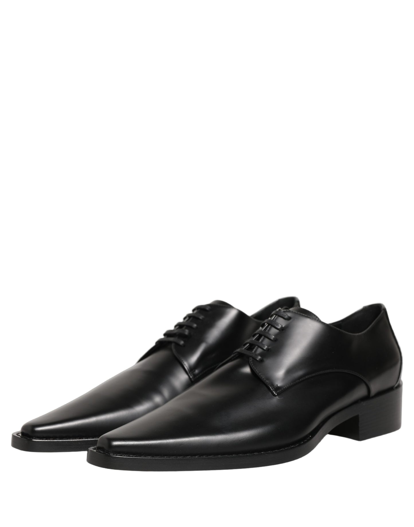 Dolce & Gabbana Schwarze Leder Schnür-Derby-Schuhe