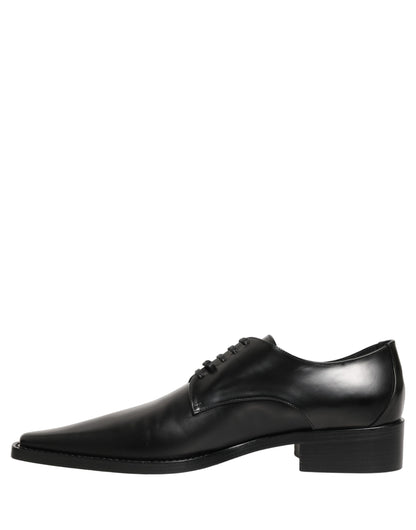 Dolce & Gabbana Schwarze Leder Schnür-Derby-Schuhe
