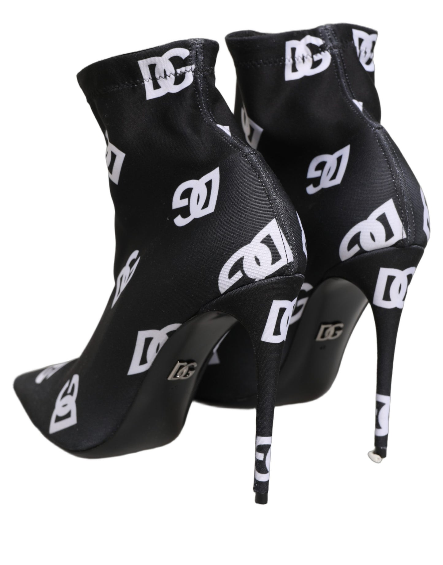 Dolce & Gabbana Schwarze Stretch-Stiefeletten mit Logo