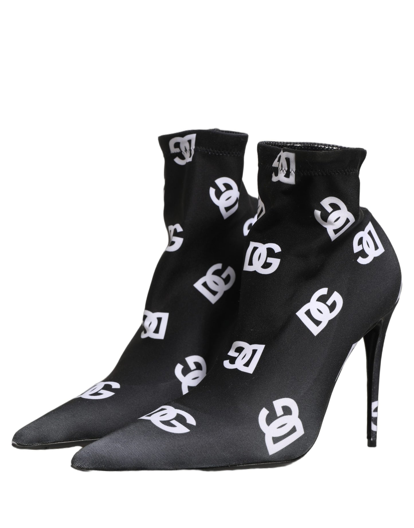 Dolce & Gabbana Schwarze Stretch-Stiefeletten mit Logo