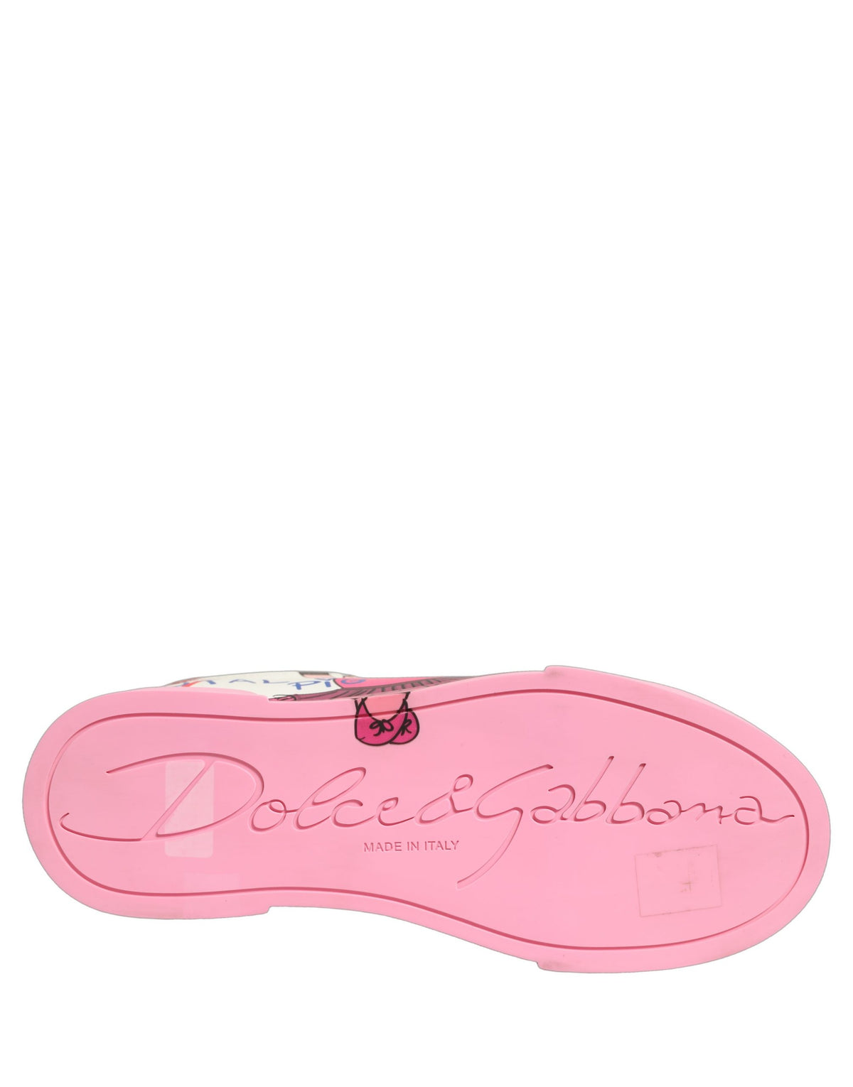 Dolce & Gabbana Weiße Pink Portofino Royal Pig Sneaker Schuhe