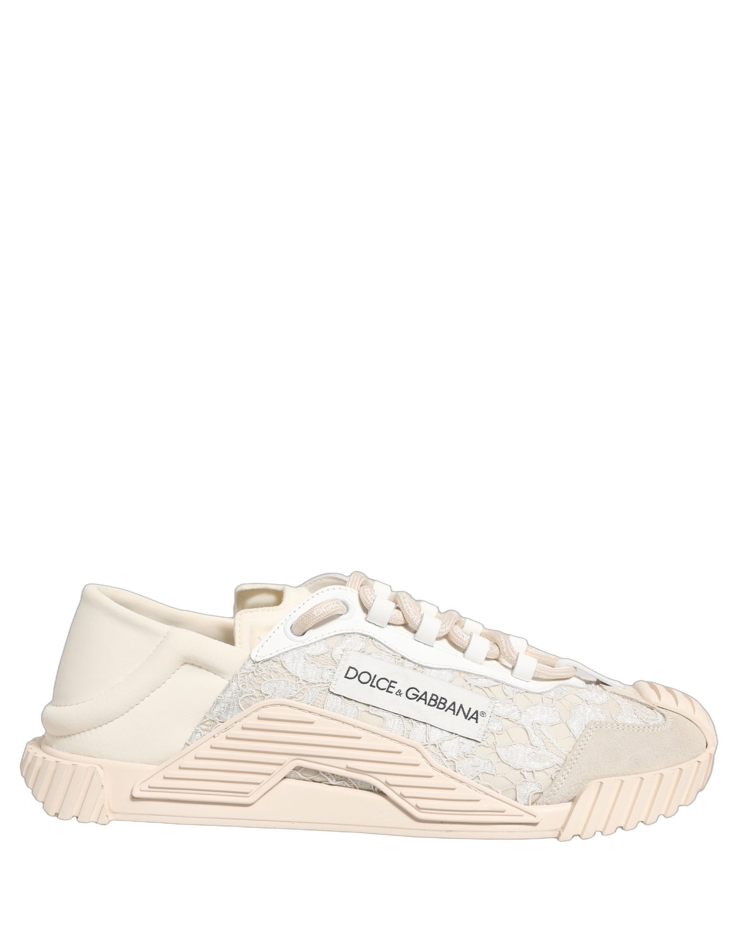 Dolce & Gabbana Weiß Spitze NS1 Low Top Sneaker Sportschuhe