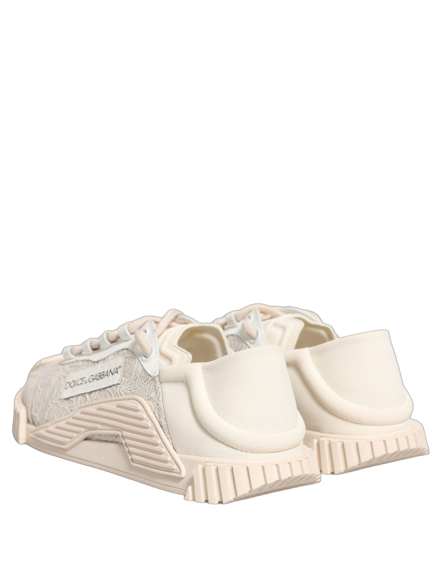 Dolce & Gabbana Weiß Spitze NS1 Low Top Sneaker Sportschuhe