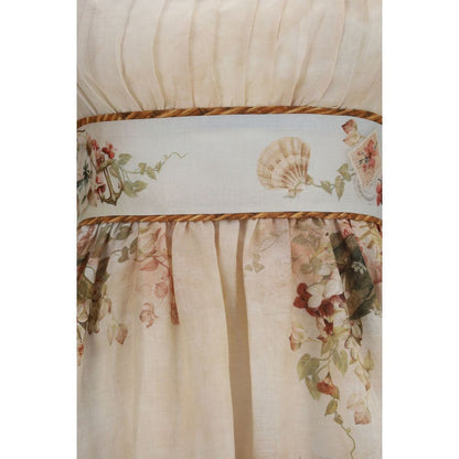 Zimmermann Beige Leinen-Freizeitkleid