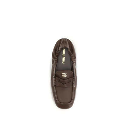Miu Miu Braune Lammleder-Loafer Ovis Aries Aries
