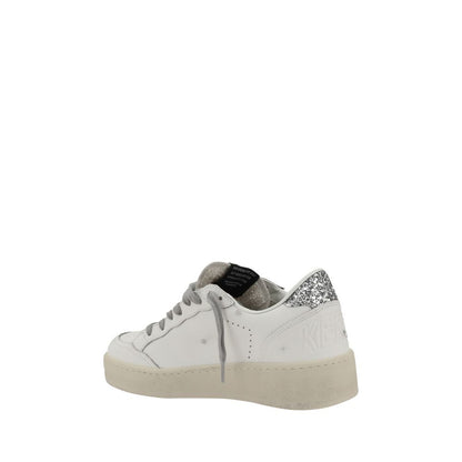 Golden Goose Silberne Kalbshaut Bos Taurus Sneakers mit niedrigem Schaft