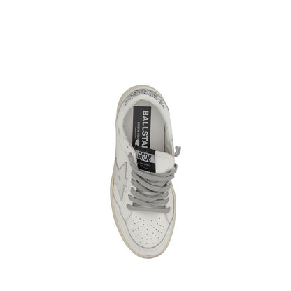 Golden Goose Silberne Kalbshaut Bos Taurus Sneakers mit niedrigem Schaft