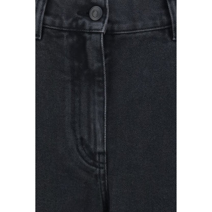 The Row Schwarze Baumwoll-Jeans mit geradem Bein