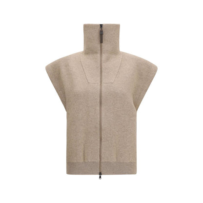 Cardigan in cashmere beige di Brunello Cucinelli