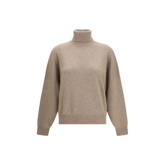 Maglione a collo alto in cashmere marrone di Brunello Cucinelli