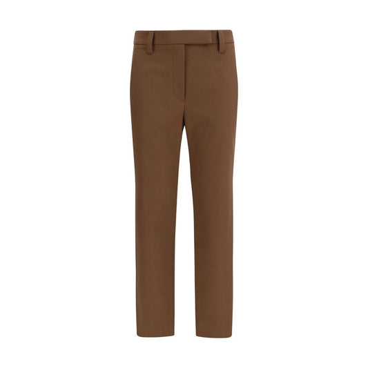 Brunello Cucinelli Braune Freizeithose aus Elasthan