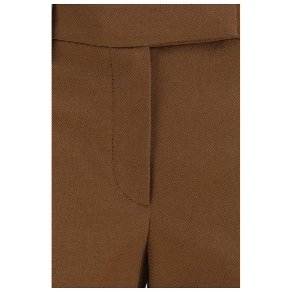 Pantaloni marroni in cotone elasticizzato di Brunello Cucinelli