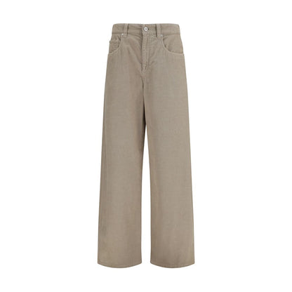 Brunello Cucinelli Beige Cotton-Linen Trousers