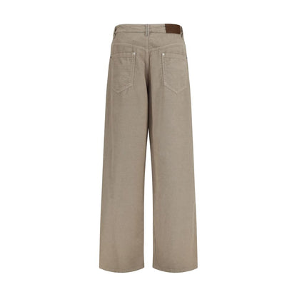 Brunello Cucinelli Beige Cotton-Linen Trousers