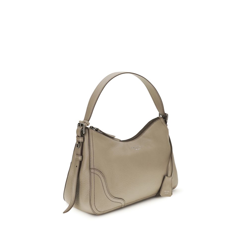 Prada Graue Kalbsleder Bos Taurus Bucket Bag