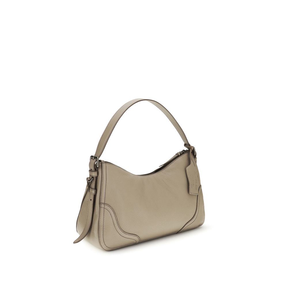 Prada Graue Kalbsleder Bos Taurus Bucket Bag