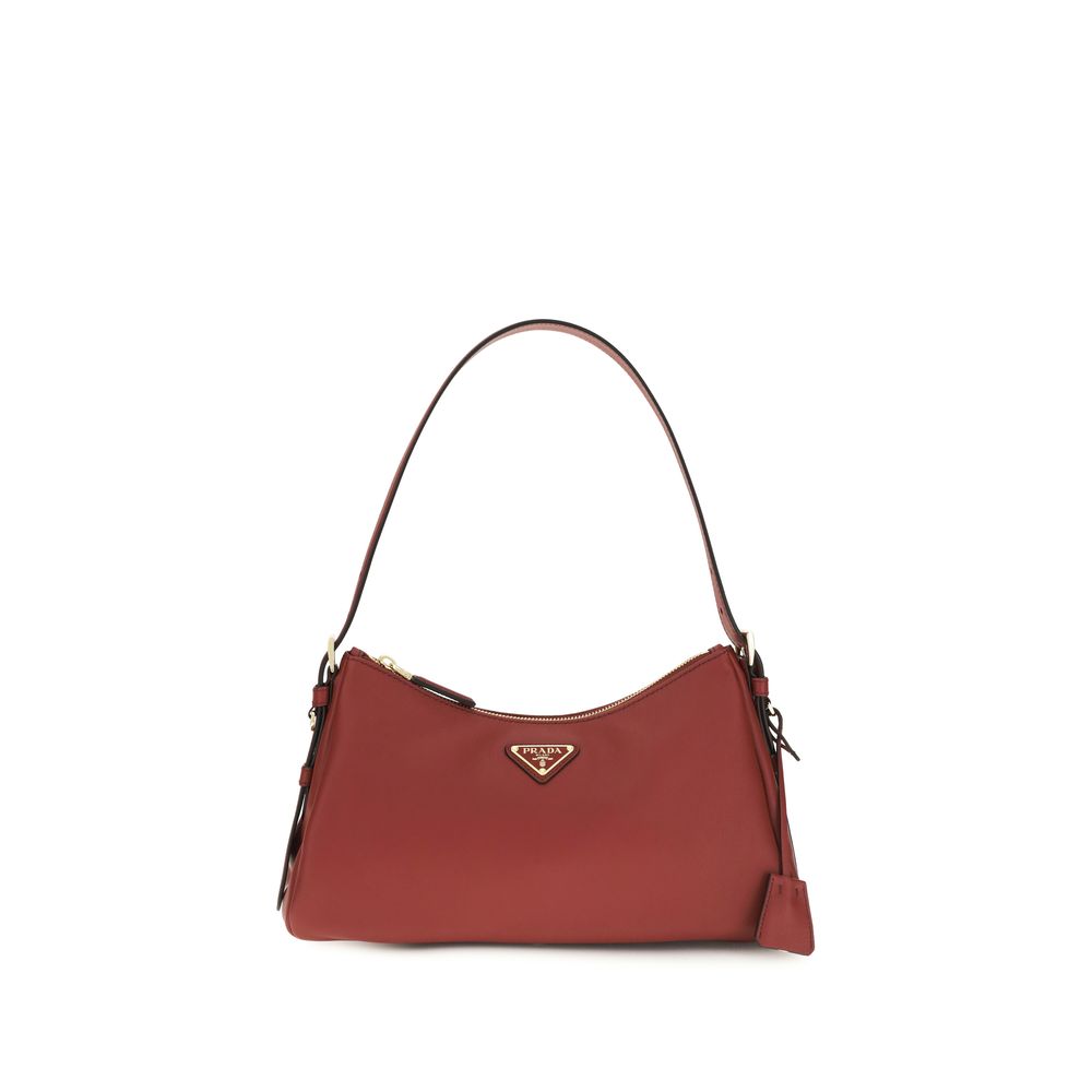 Prada Braune Kalbsleder Bos Taurus Schultertasche