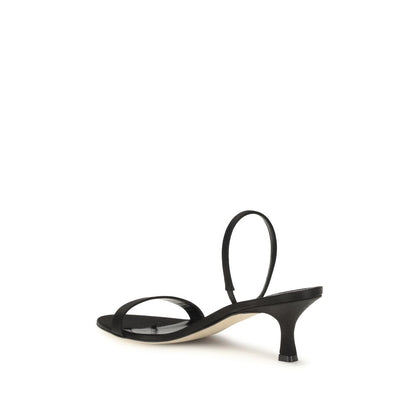 The Row Schwarze Bos Taurus Kalbsleder-Sandalen mit Stilettoabsatz