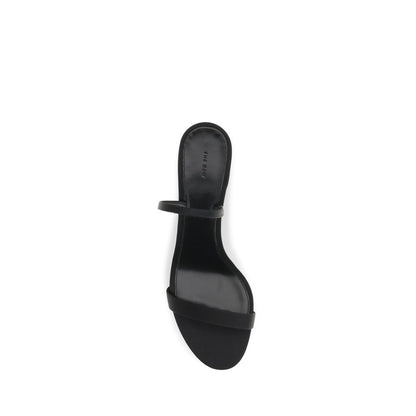The Row Schwarze Bos Taurus Kalbsleder-Sandalen mit Stilettoabsatz