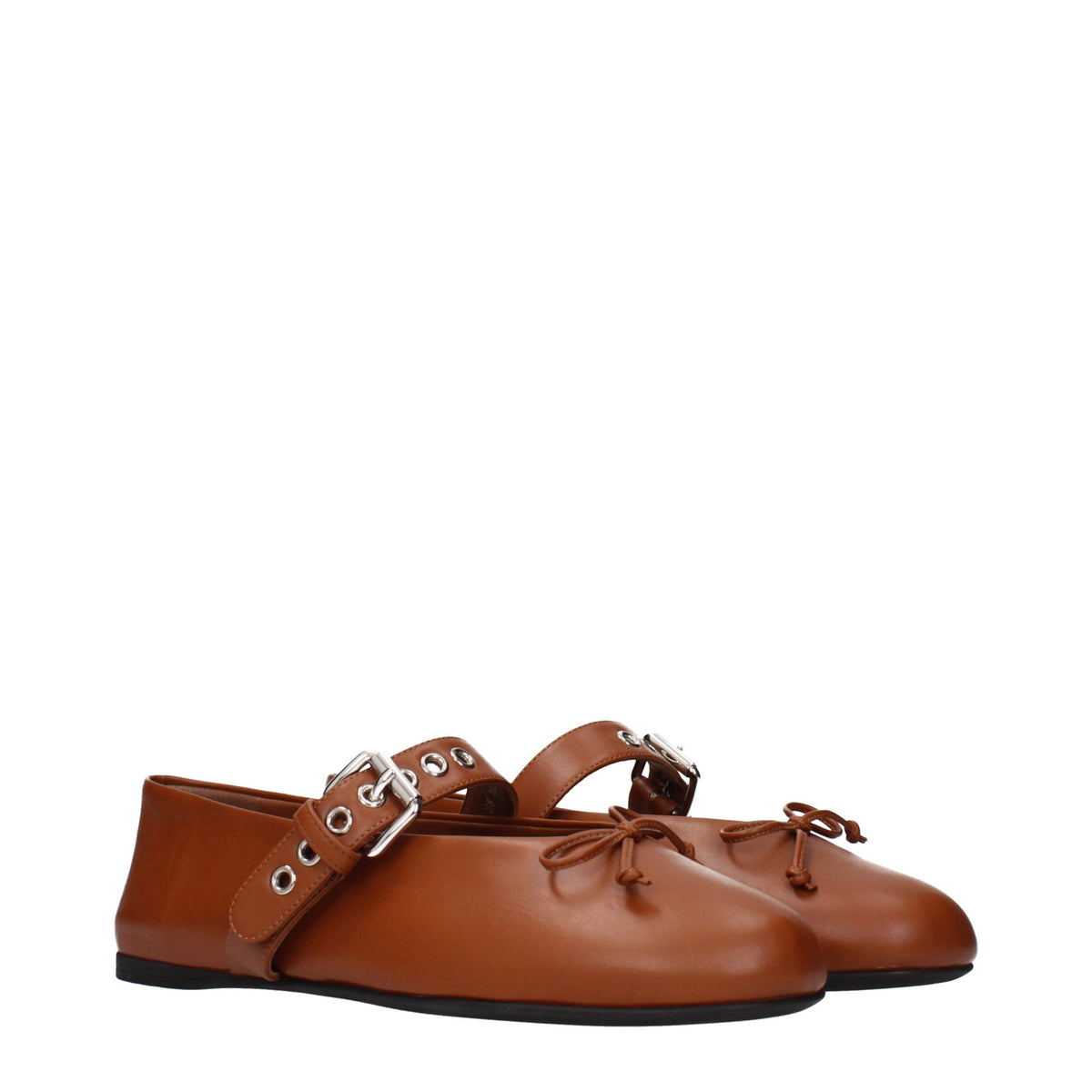 Miu Miu Ballerinas aus Leder in Braun
