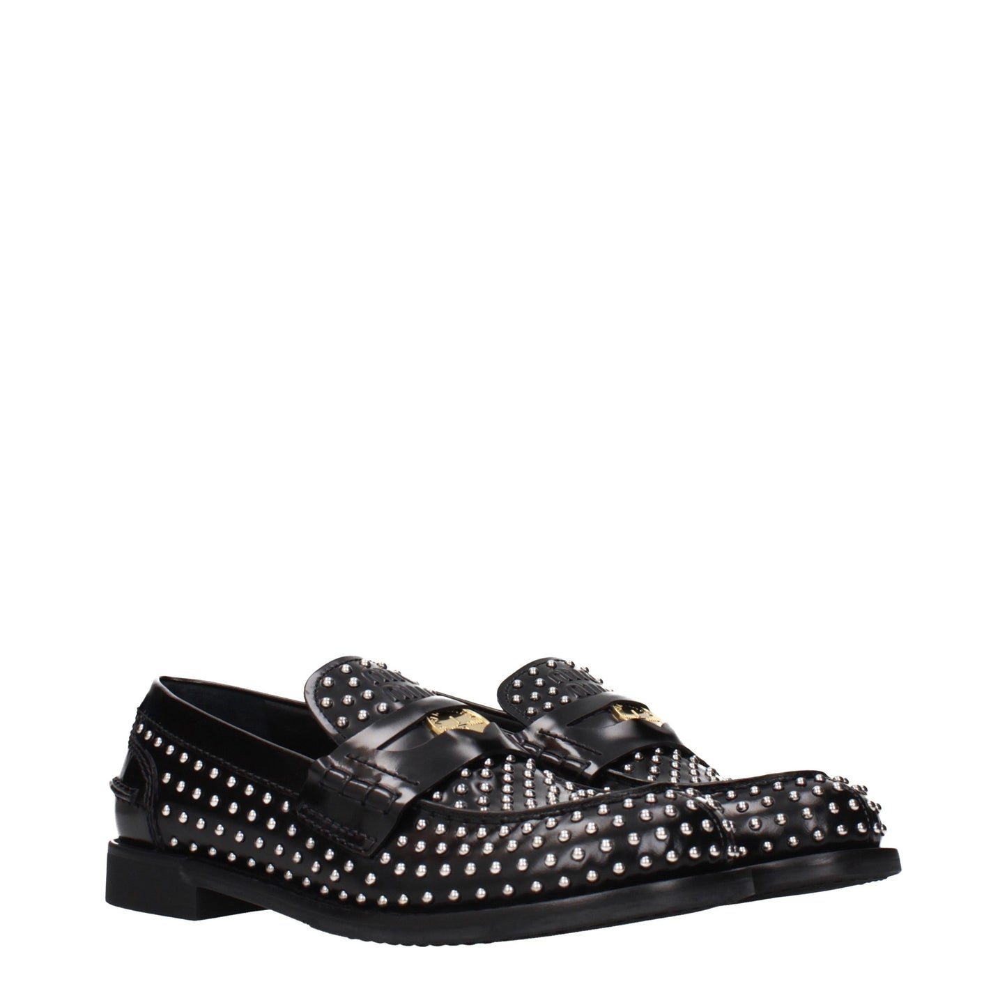 Miu Miu Schwarze Leder Loafer zum Hineinschlüpfen