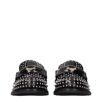 Miu Miu Schwarze Leder Loafer zum Hineinschlüpfen