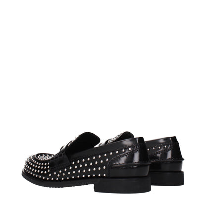 Miu Miu Schwarze Leder Loafer zum Hineinschlüpfen