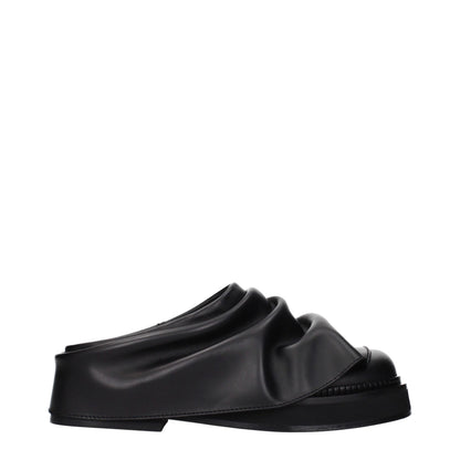 The Attico Schwarze Leder-Slipper